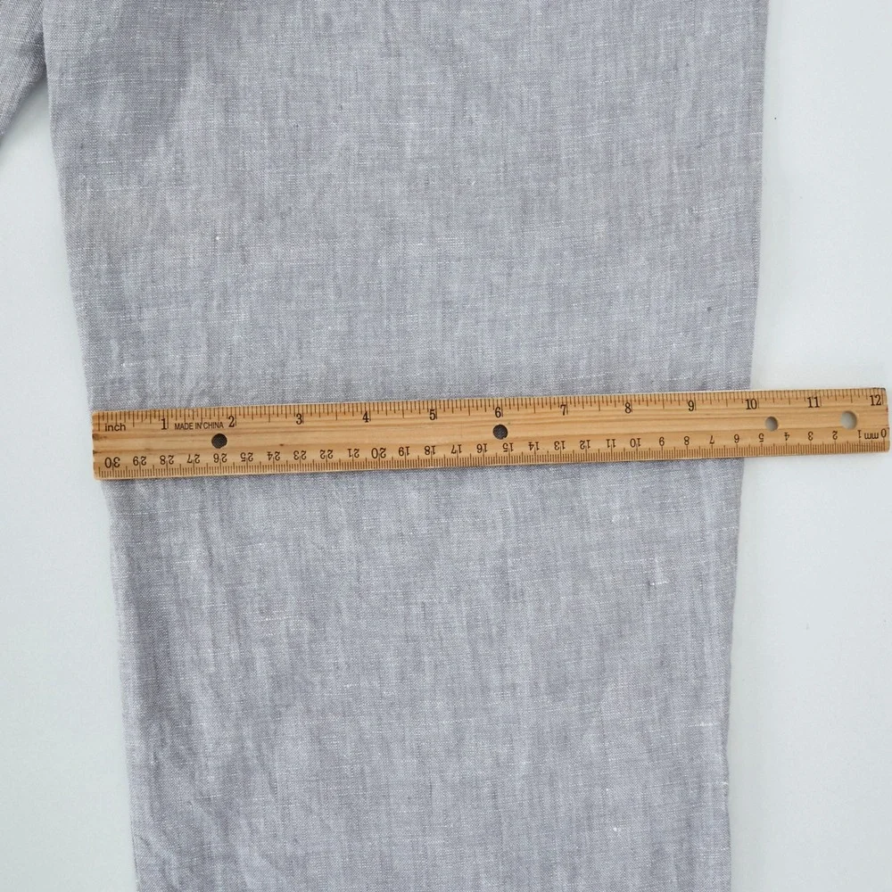 J.Crew Oarsman Linen Mens Pants 31x30 Gray Straight Leg CA092 FITS 31x27.5